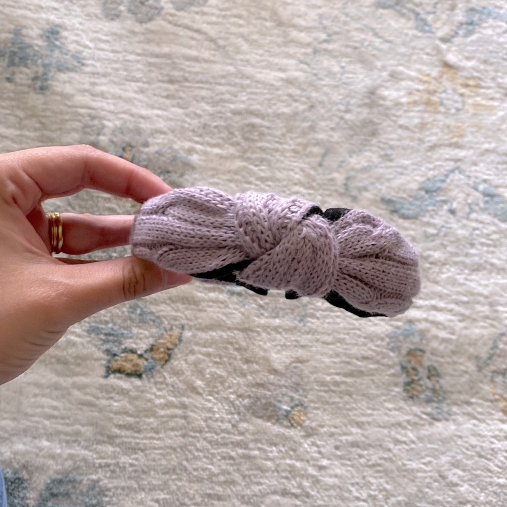 Purple Sweater Top Knot Headband